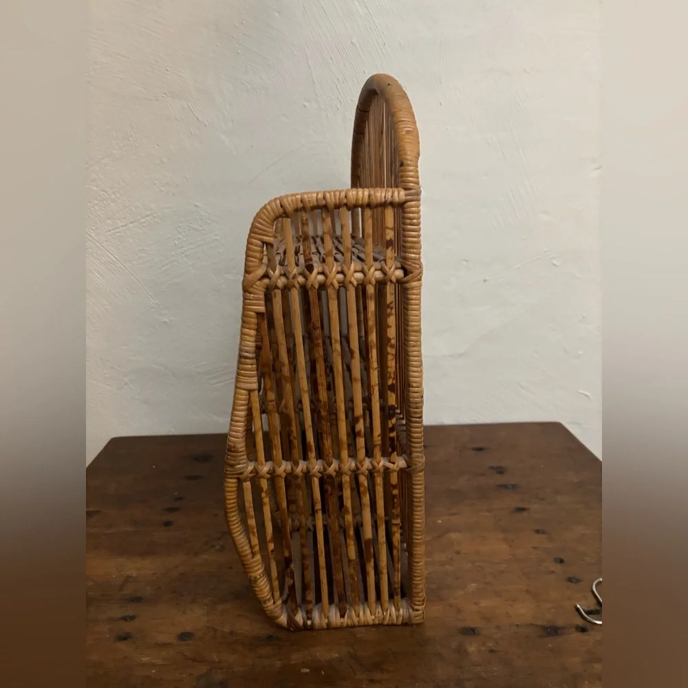 Vintage Tortoise Shell Bamboo Wall Shelf